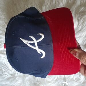 Vtg Atlanta Braves Logo 7 Snapback Cap Hat